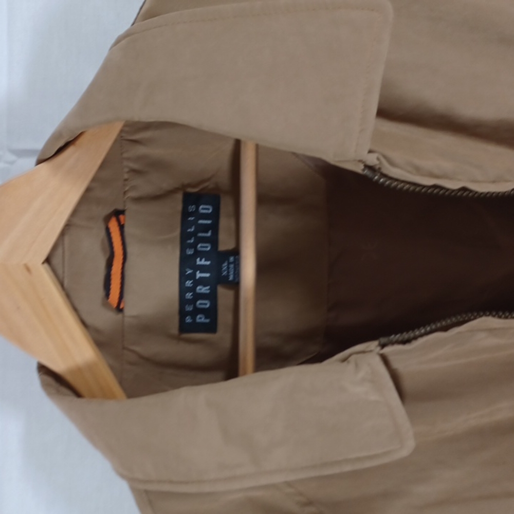 Perry Ellis Portfolio Jacket Faux Suede light brown size XXL